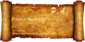Pautz Apolló névjegykártya